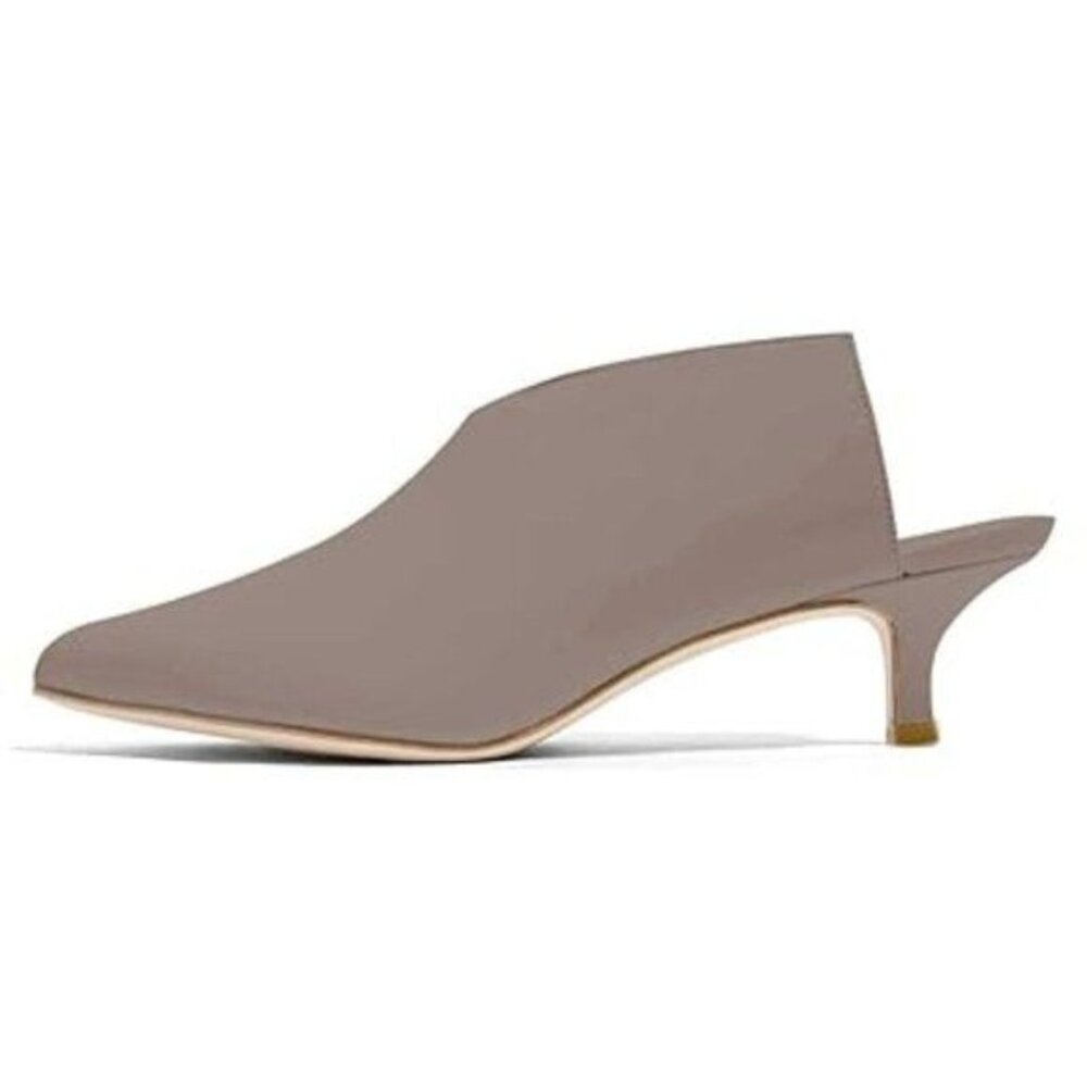XYD Women Pointed Toe Kitten Mules Low Heels Slip On Pumps Slide Sandals Clog